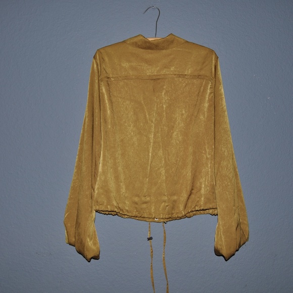 NEW A New Day Moss Satin Windbreaker Jacket [E4] - Picture 5 of 8